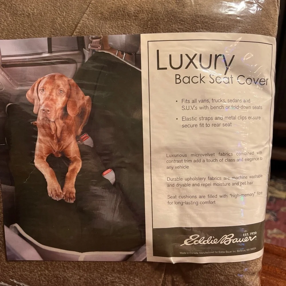 Eddie Bauer Luxury Back Seat Cover Fits Vans Trucks Sedans & SUVs, Mocha